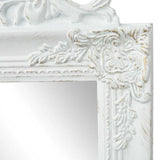 243691 Free-Standing Mirror Baroque Style 160x40 cm White