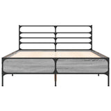 Bed Frame Grey Sonoma Engineered wood, metal, plywood 120x200 cm 3280040