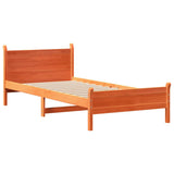 Bed Frame without Mattress Wax Brown 90x200 cm Solid Wood Pine 855602
