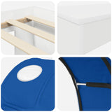 Kids'High Bed Frame with Desk White and Blue Engineered Wood 3423679