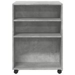 ZNTS Side Table with Wheels Concrete Grey 55x60x78 cm Engineered Wood 853158