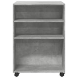 ZNTS Side Table with Wheels Concrete Grey 55x60x78 cm Engineered Wood 853158