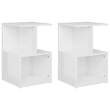 ZNTS Bedside Cabinets 2 pcs High Gloss White 35x35x55 cm Engineered Wood 806359