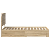 Bed Frame with Headboard Sonoma Oak 90 x 200 cm Engineered Wood 3409705