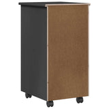 Rolling Cabinet Grey 34 x 39 x 65.5 cm Solid Pine Wood 42028358