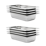50894 Gastronorm Containers 8 pcs GN 1/3 65 mm Stainless Steel