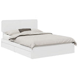 Storage Bed with Headboard White 140 x 190 cm Engineered Wood 3412276