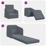 Folding Sofa Bed Dark Grey 65 x 80 x 83 cm Velvet 42030498