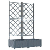 Garden Planter 2 pcs LiGht Grey 80 x 40 x 125.5 cm PP 42002883