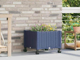 Garden Planter with Wheels Blue Grey 40 x 40 x 48 cm PP 3422911