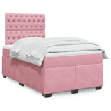 Box Spring Bed with Mattress Pink 120x190 cm Small Double Velvet 3290869