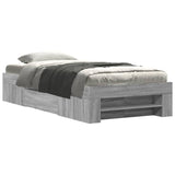 Bed Frame without Mattress Grey Sonoma 90x200 cm Engineered Wood 3295497