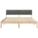 Bed frame Brown and dark grey 150 x 200 cm Solid pine wood 878670