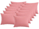 Cushion with Pillow HEERLEN 12 pcs Pink Fabric 926430