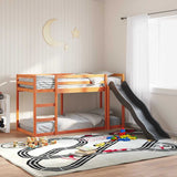 Bunk Bed with Slide&Ladder without Mattress Wax Brown 75x190 cm Small Single 3284250