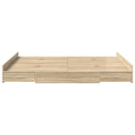 Storage Bed Frame Sonoma oak 140 x 190 cm Engineered wood 3335311