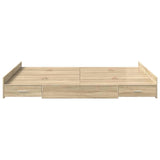 Storage Bed Frame Sonoma oak 140 x 190 cm Engineered wood 3335311