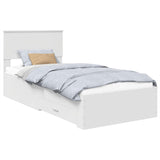 Bed Frame with Headboard White 100 x 200 cm Engineered Wood 3408299