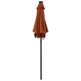 Garden Parasol with LED Lights Terracotta 200x211 cm Aluminium 313562