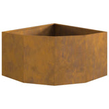 Corner Planter Rusty 60 x 60 x 35 cm Weathering steel 883646