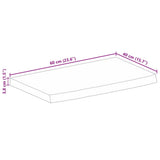 Table Top Live Edge 60x40x3,8 cm Solid Wood Mango 370488