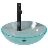 Bathroom Sink with Tap and Push Drain Clear Tempered Glass 3098440