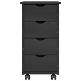 Rolling Cabinet Grey 34 x 39 x 65.5 cm Solid Pine Wood 42028346