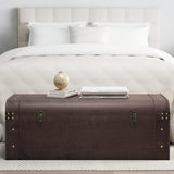 Treasure Chest with Latches Dark Brown 110x50x39.5 cm Plywood 4010550