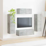 TV Cabinet Set Wall-mounted 3 pcs Concrete Grey Engineered Wood 3408982