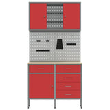 Work Cabinet Set with Drawer with Shelf with Storage 5 pcs Red 3321427