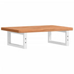Basin Shelf Wall Mounted Steel and Solid Wood Beech 3302368