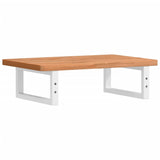 Basin Shelf Wall Mounted Steel and Solid Wood Beech 3302368