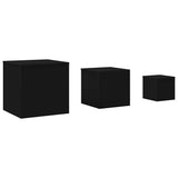 Side Tables 3 pcs Black Engineered Wood 808586