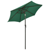 Garden Parasol with LED Lights Green 200x211 cm Aluminium 313558