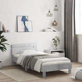 Bed Frame without Mattress with Headboard Concrete Grey 100x200 cm 838529
