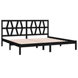 3104022 Bed Frame without Mattress Black Solid Wood 200x200 cm