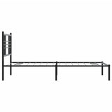 Metal Bed Frame without Mattress with Headboard Black 90x200cm 376317