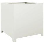 ZNTS Garden Planter White 50x50x50 cm Steel 851214