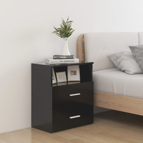 ZNTS Bed Cabinet Black 50x32x60 cm 803274