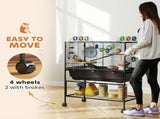 3 Tier Large Hamster Cage on Wheels with 17 cm Deep Tray, Storage Shelf for Syrian, Gerbil, Rats T3398P425335