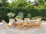 Folding Garden Chairs 8 pcs Beige Solid Wood Acacia 3214636