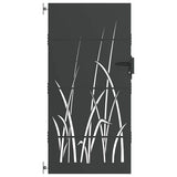 Garden Gate with Lock Black 85 x 200 cm Powder-coated steel 42015868
