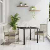 Garden Dining Set with Cushion 3 pcs Light Grey Poly Rattan 3379898