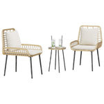 Garden Dining Set 3 pcs Brown and Black and Cream 42010359