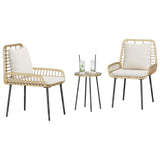Garden Dining Set 3 pcs Brown and Black and Cream 42010359