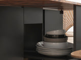 Folding Dining Table, Drop Leaf Table for Small Spaces, Foldable Table with Drawer and Storage T3398P330451