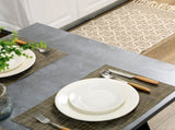 Dining Table, Contemporary Rectangle Kitchen Table with Metal Legs and Spacious Tabletop for Dining T3398P330450