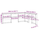 Bookcase Headboard L-Shaped White 135 cm Solid Wood Pine 859284