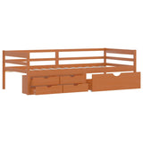 ZNTS Bed Frame with Drawers&Cabinet Honey Brown Pinewood 90x200 cm 322058