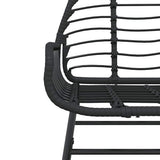 5 Piece Garden Dining Set Black Poly Rattan Glass 3334537
